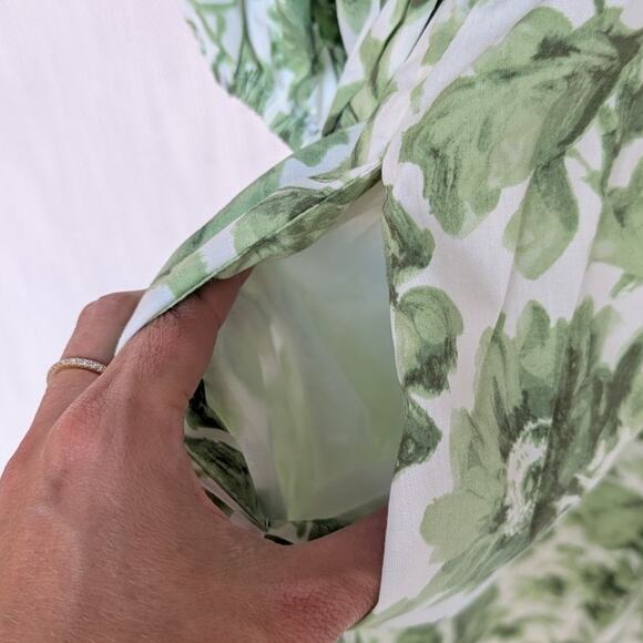 Abercrombie & Fitch Emerson Green Poplin Floral Short Sleeve Mini Dress, size M - Picture 4 of 8